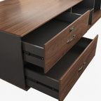 Walnut L-Shaped Executive Desk with Power and Storage – product image 10