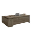 Walnut Executive Desk with Return, Storage and Power