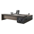 black marble modern l shaped executive desk kaguyasuLBZ 2135 main images 1