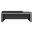 Bureau de direction moderne en L en marbre noir