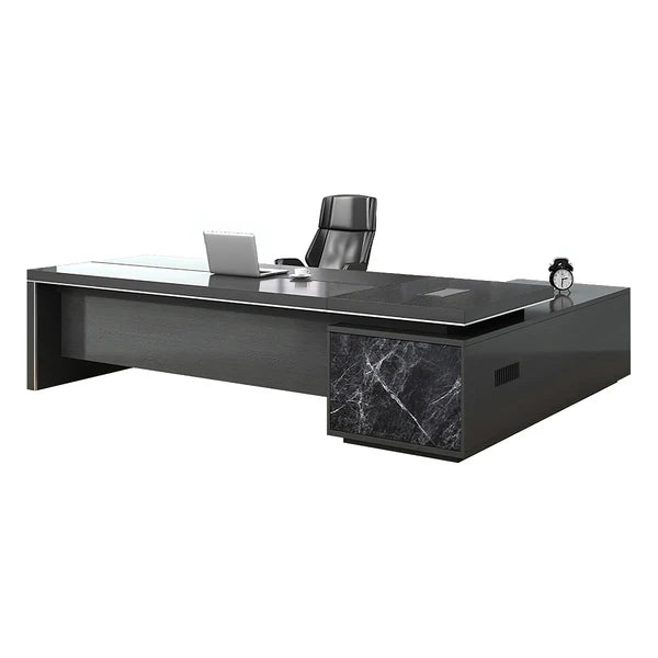 black marble modern l shaped executive desk kaguyasuLBZ 2135 main images 4 Image principale du produit
