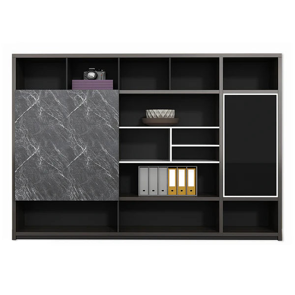 black marble modern l shaped executive desk kaguyasuLBZ 2135 main images 6