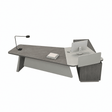Bureau de direction incurvé | Bureau d'angle avec rangements