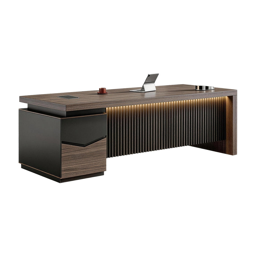 Walnut Desk - Executive Desk with Credenza - product image 1