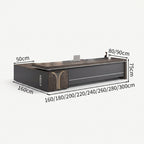 detailed image gray l shaped executive desk with side cabinet dial lock LBZ M024 6