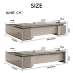 detailed image luxurious l shaped executive table with power outlet side cabinet LBZ M070 4