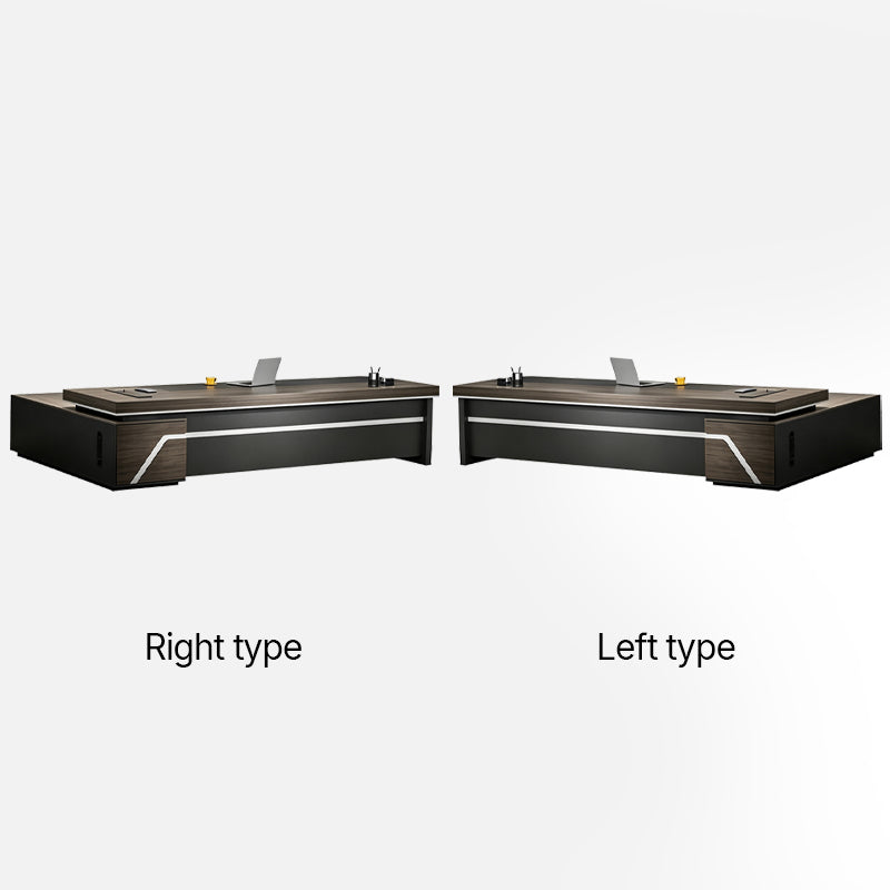 Multifunctional President Desk with Power Outlet & PC Ventilation