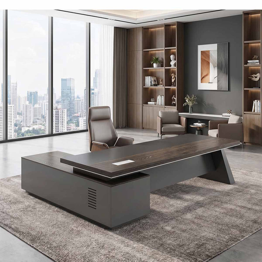 executive desk real wood l shaped office desk kaguyasuLBZ 1065 main images 1