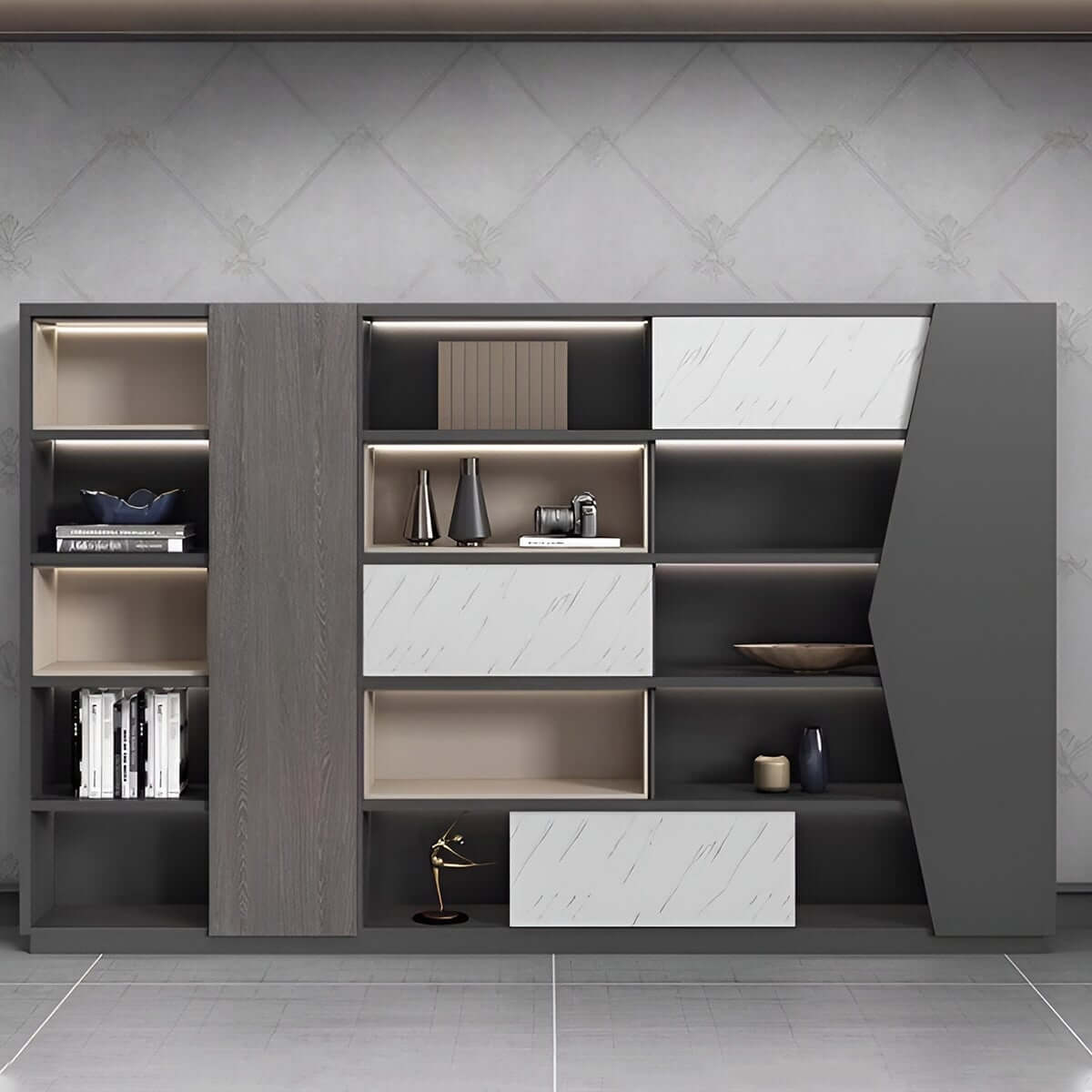 Executive Wooden Bookcase | Cabinets and Display Cabinets | Kaguyasu Image secondaire du produit