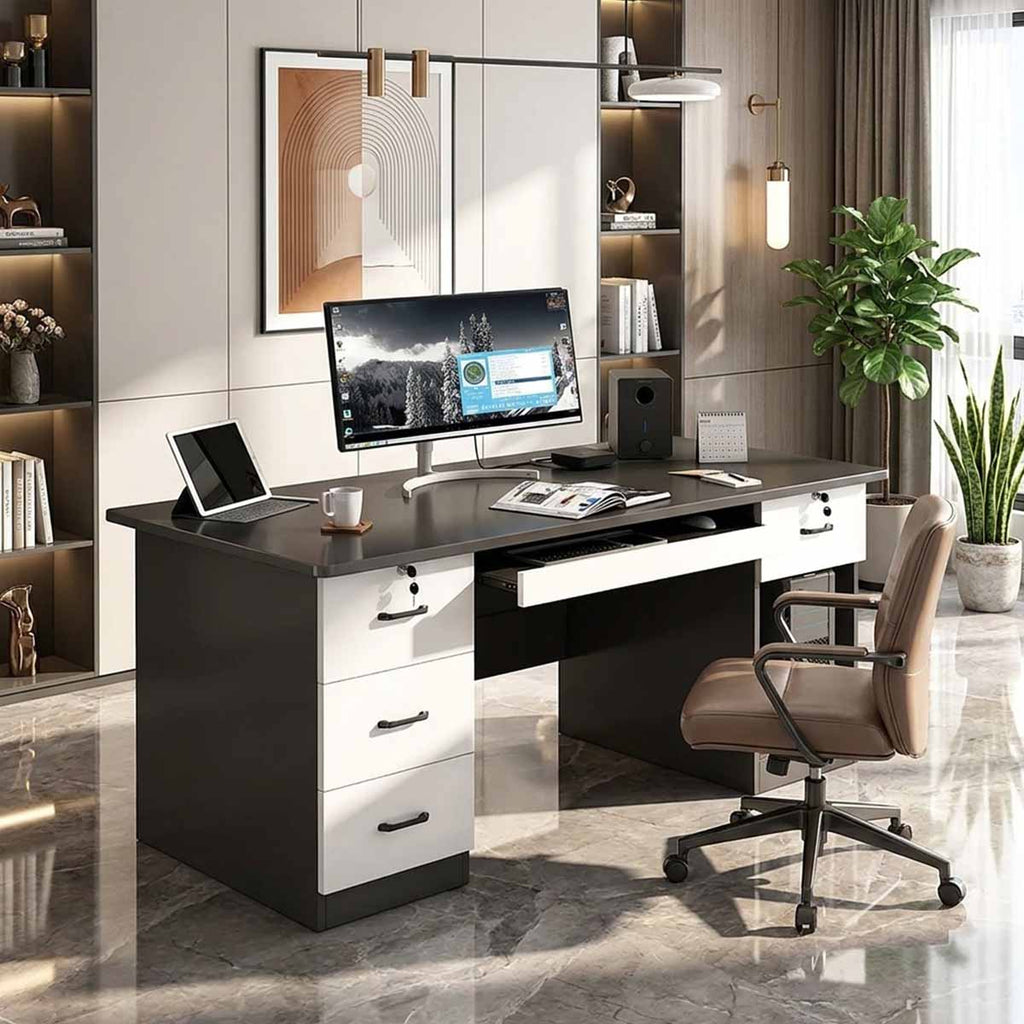 home office computer desk desk with 2 drawers kaguyasuBGZ 2022 main images 3