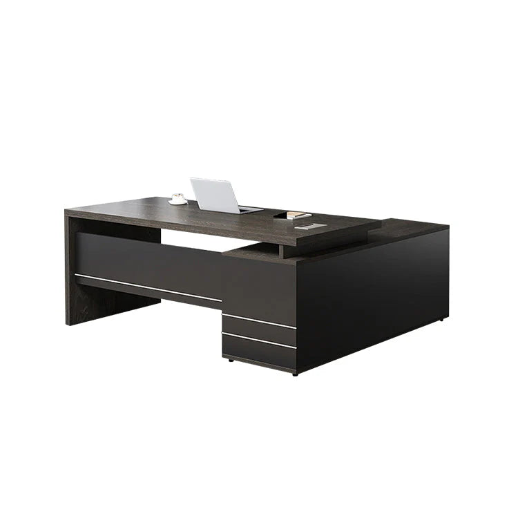 L-Shaped Executive Desk | Fluted Wood Office Desk | Kaguyasu Image secondaire du produit