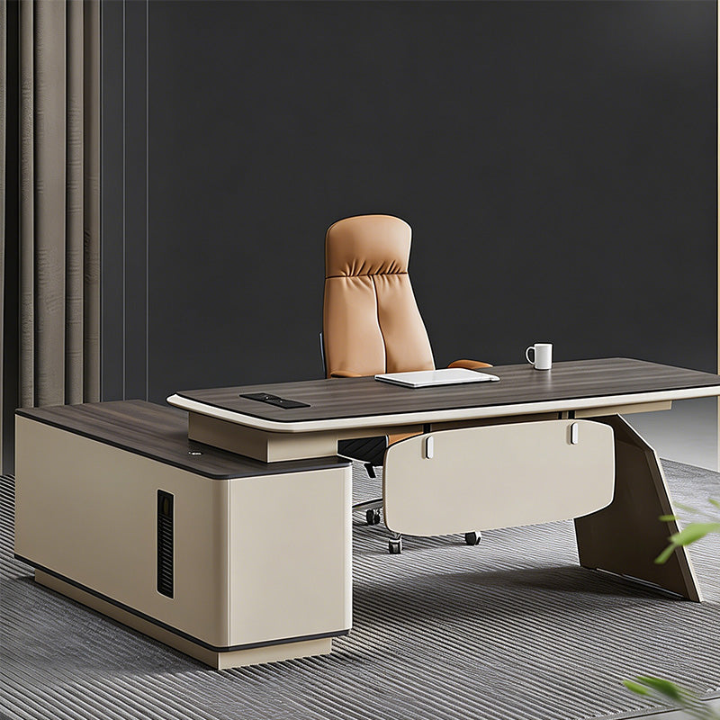 l shaped office desk two tone executive desk with storage kaguyasuLBZ 7165 main images 4