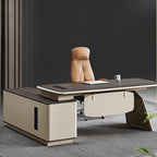 l shaped office desk two tone executive desk with storage kaguyasuLBZ 7165 main images 4