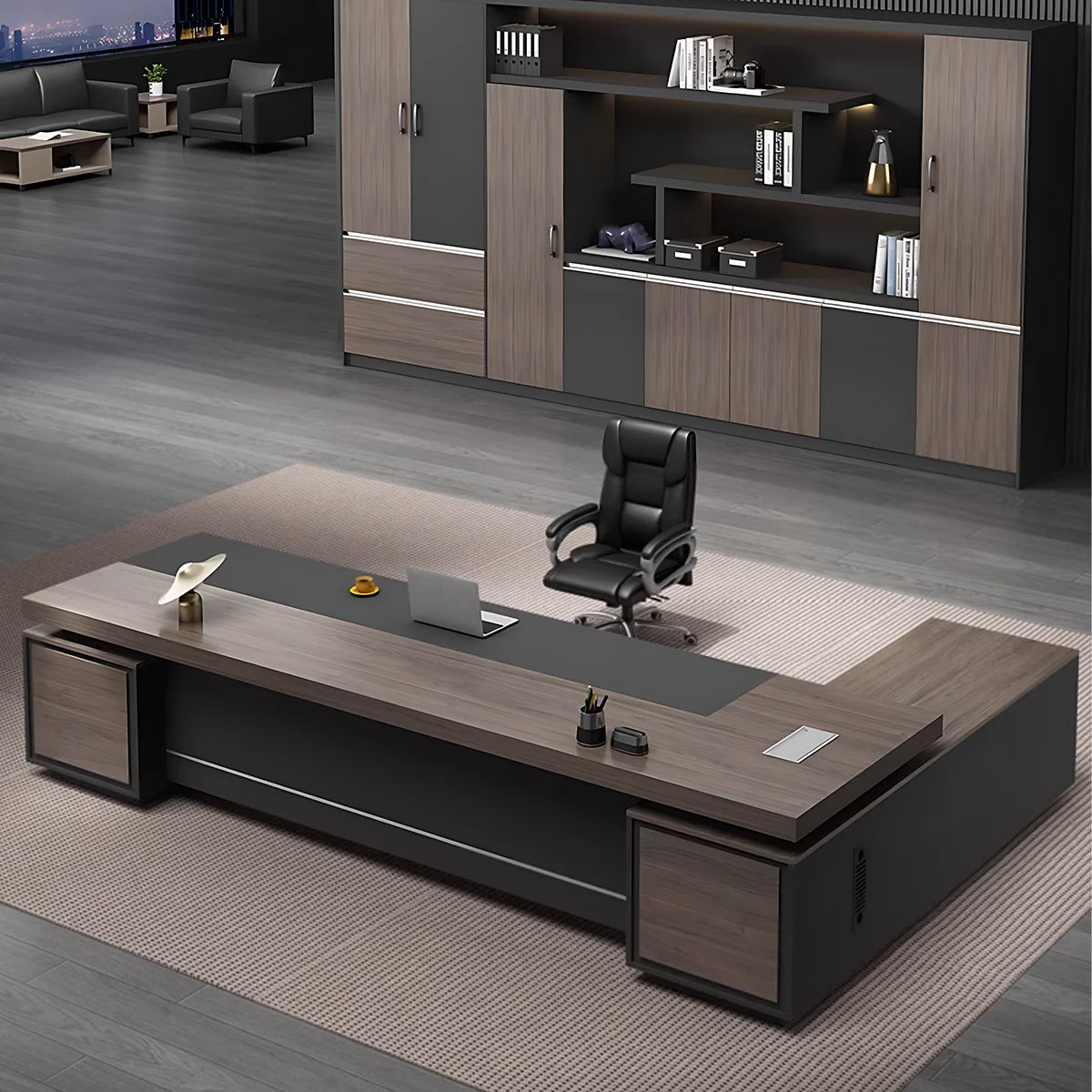 luxury desk l shaped executive desk with storage drawers kaguyasuLBZ 2147 main images 27 Image principale du produit