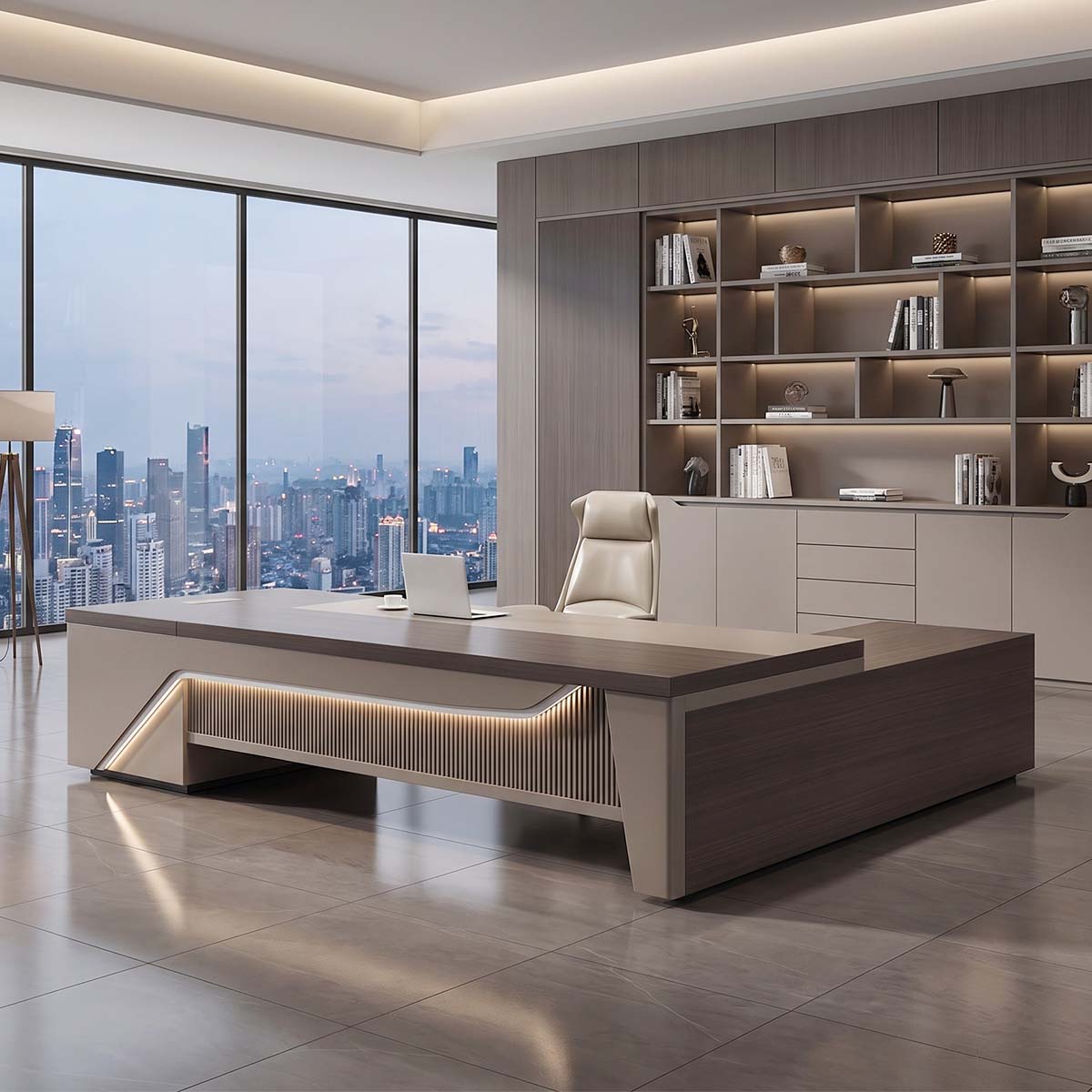main image l shaped executive desk with side cabinet dial lock LBZ T068 3 Main image