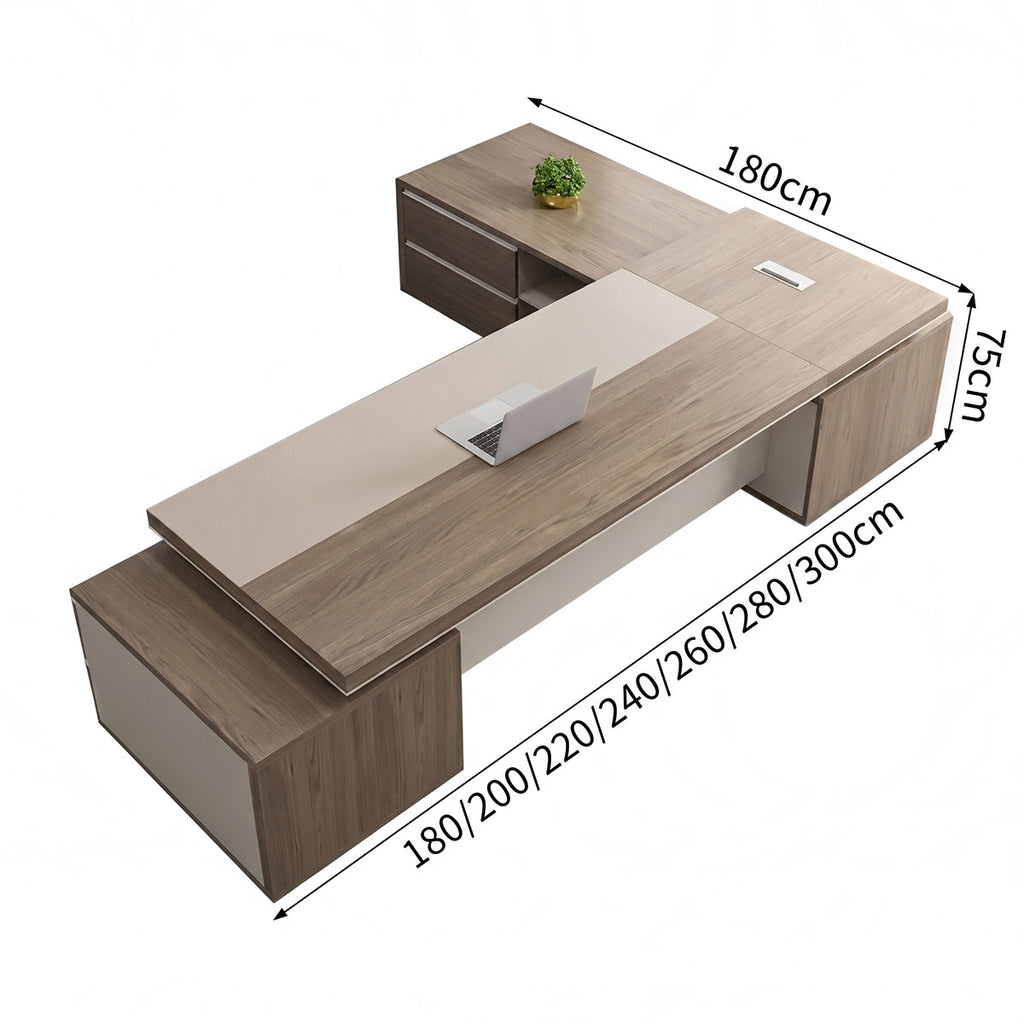 main image large executive desk with double sided storage cabinets LBZ C142 2