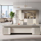 main image luxurious l shaped executive table with power outlet side cabinet LBZ M070 2