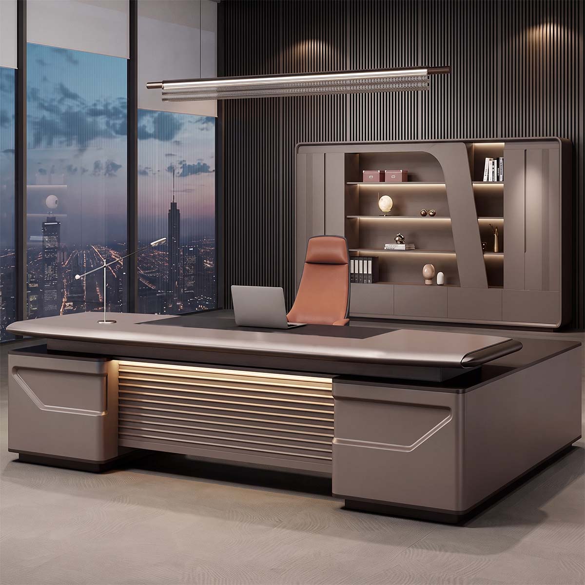 main image modern designer executive desk with side cabinet LBZ M098 2