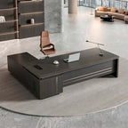 main image modern l shaped executive desk with power outlet side cabinet LBZ 605 5