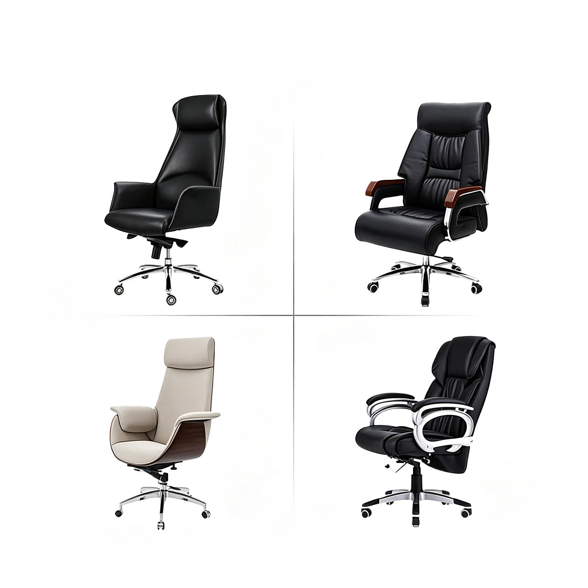 Multifunctional President Desk with Power Outlet & PC Ventilation