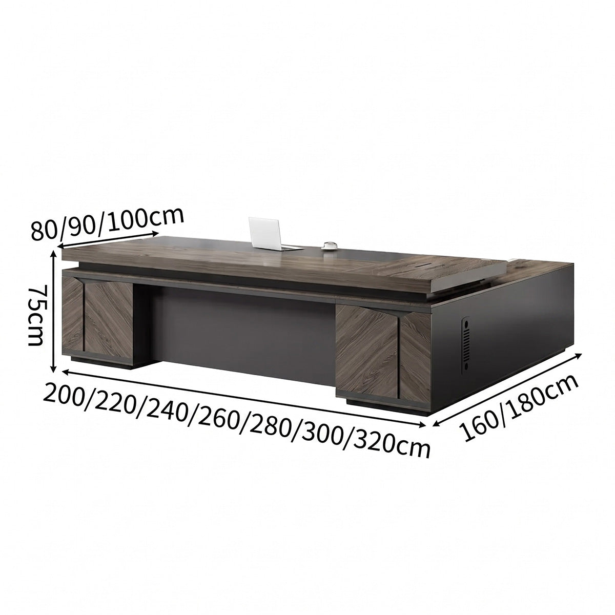 main image wood grain modern executive desk with drawers LBZ C009 4