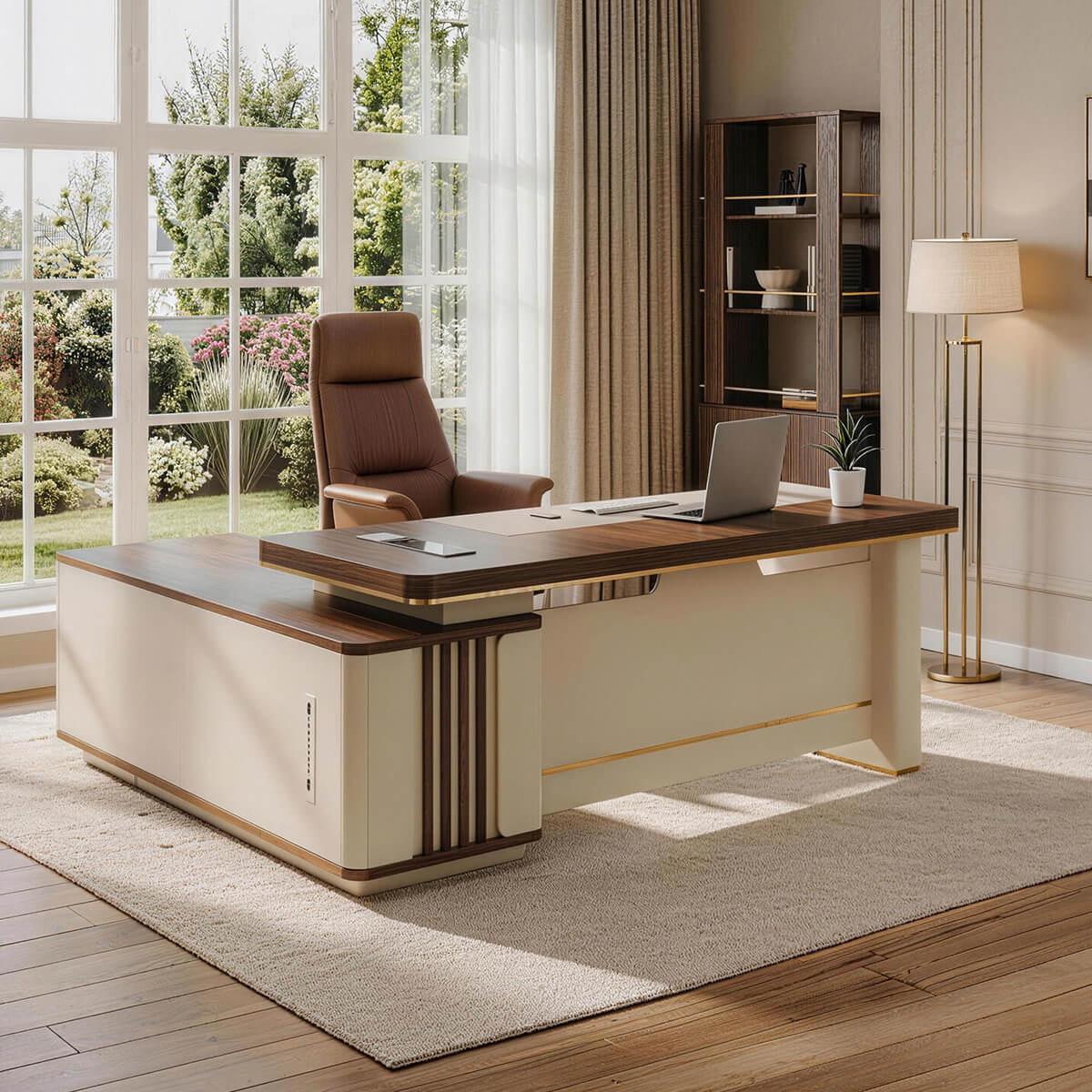 minimalist corner desk executive desk with lock kaguyasuLBZ 7214 main images Image principale du produit