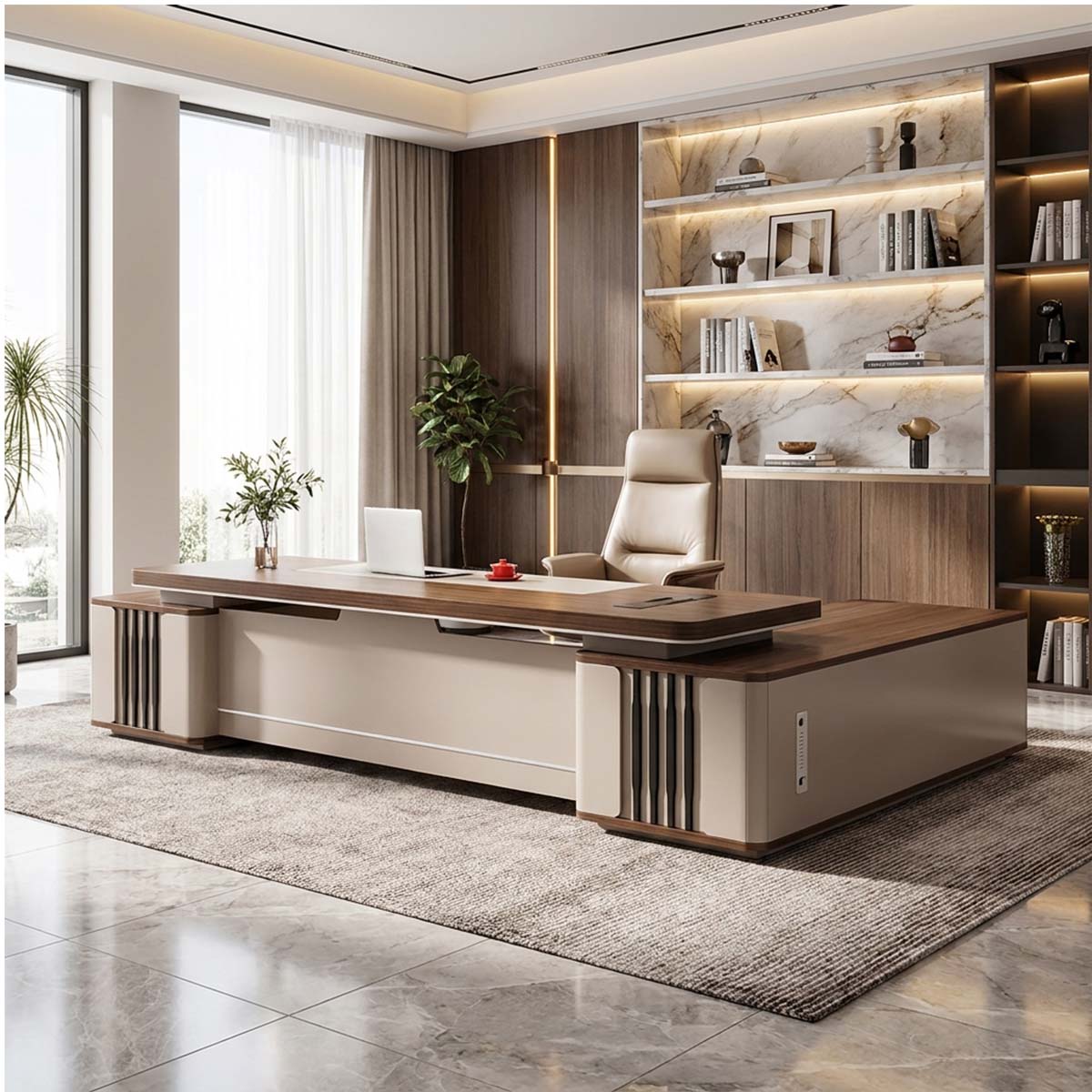 minimalist corner desk executive desk with lock kaguyasuLBZ 7214 main images 3 Image principale du produit