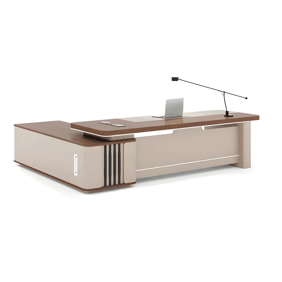 Minimalist Corner Desk | Executive Desk with Lock Secondary image