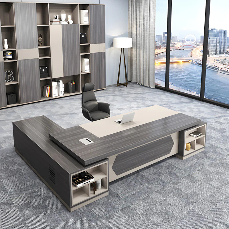 modern boss desk two tone l shaped executive desk kaguyasuLBZ 2191 main images 14 Image principale du produit