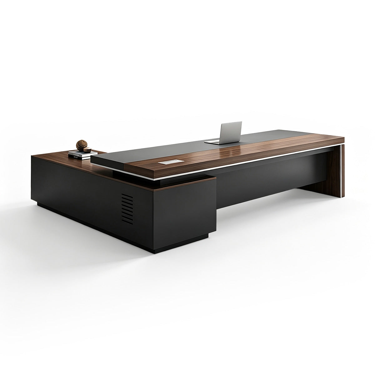 Bureau de PDG en L moderne avec rangements à tiroirs Image secondaire du produit