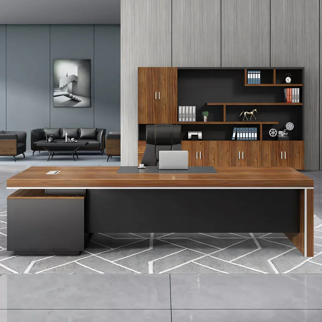 modern executive desk walnut desk with storage drawers kaguyasuLBZ 754 main images 23