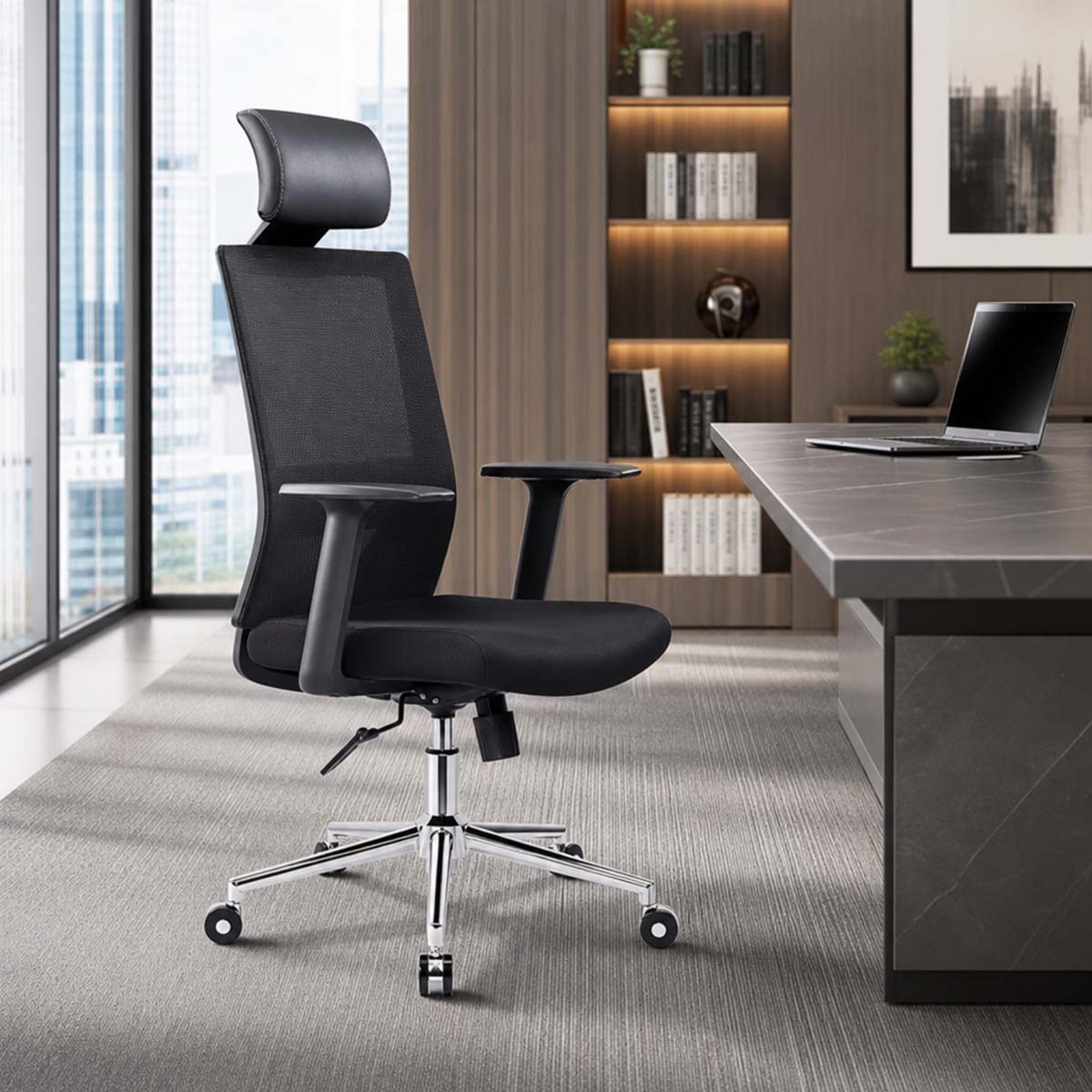 modern office chair ergonomic black office chair with mesh back kaguyasuBGY 39 main images 1 Image principale du produit