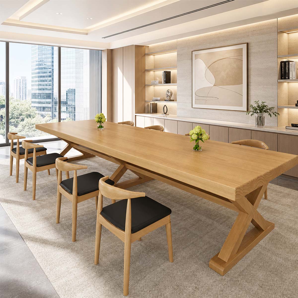 natural wood office table large heavy duty computer deskHYZ 103 main images 2