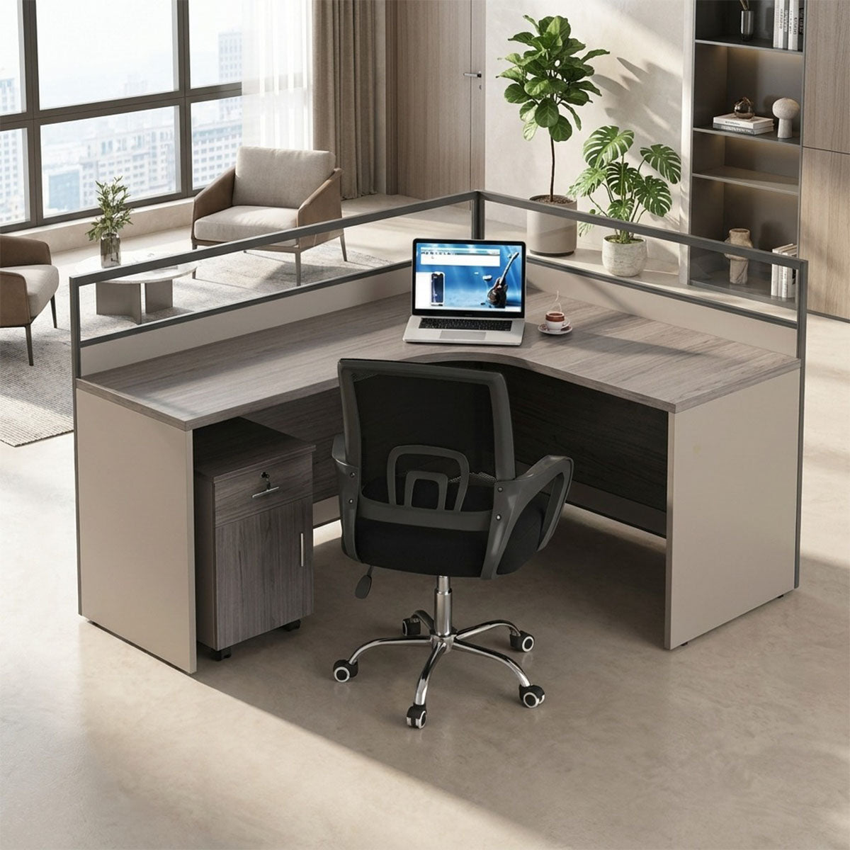 office desk corner workstation l shape computer desk kaguyasuBGZ C040 main images 2 Image principale du produit
