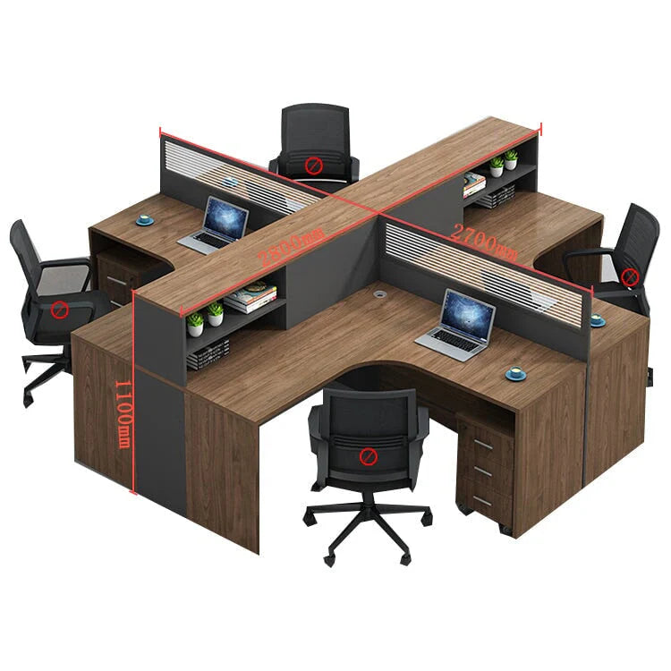 Office Desk | L Shaped Desk with Hutch | Kaguyasu Image secondaire du produit