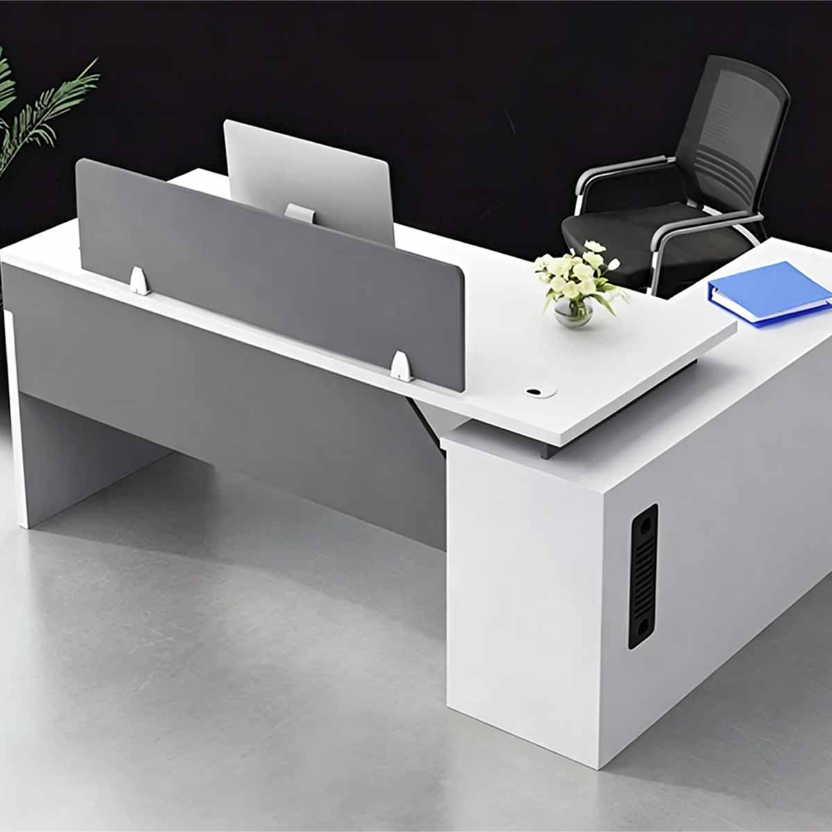 Office Desk with Drawers | Modern Corner Desk | Kaguyasu Image secondaire du produit