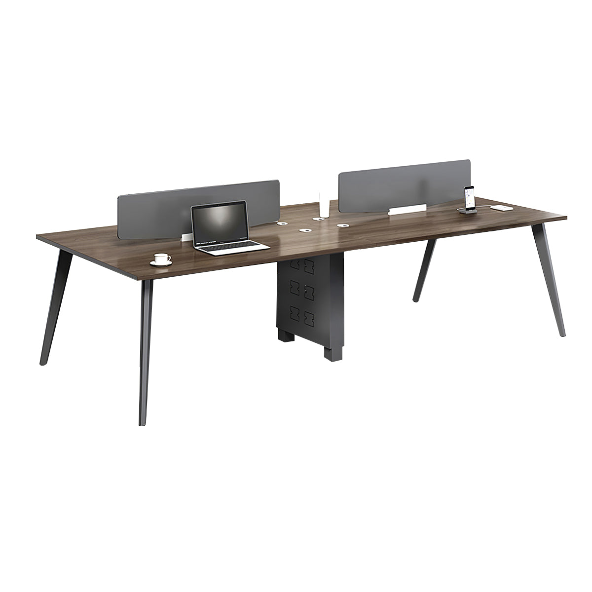 Office Workstation Brown Computer Desk | Kaguyasu Image secondaire du produit