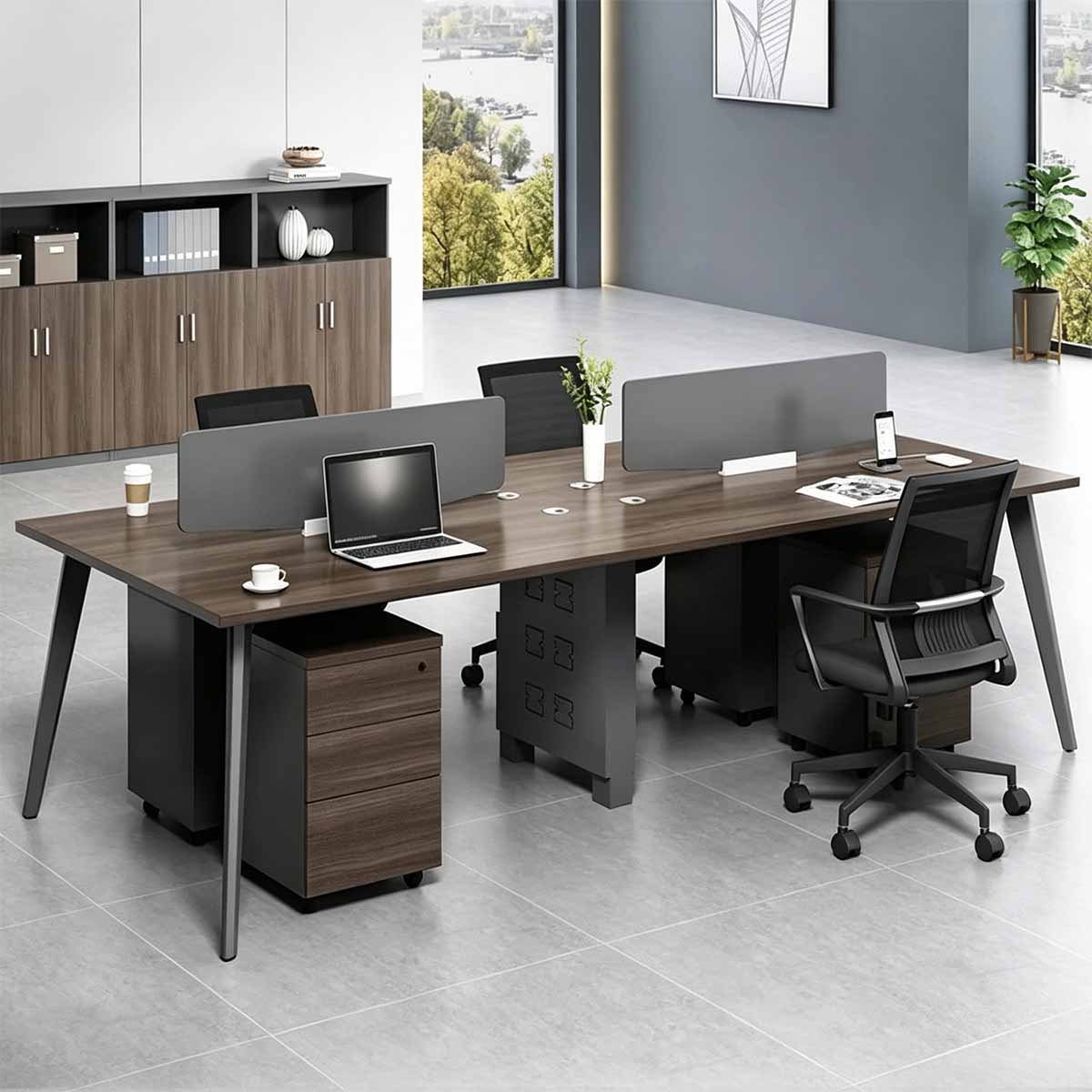 office workstation brown computer desk kaguyasu BGZ-2014 main images
