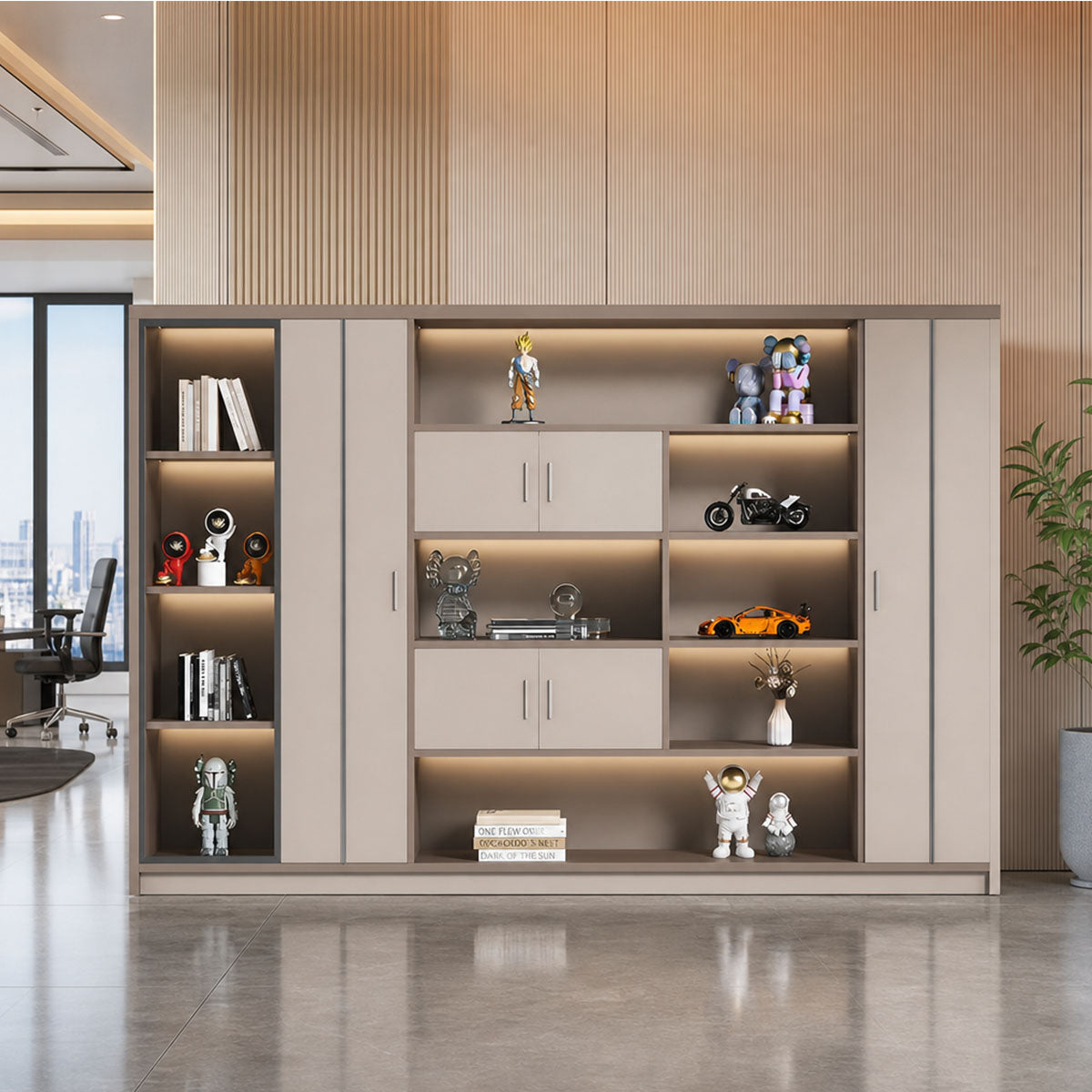 robust shelf shelving large capacity wood bookcase kaguyasuCWG K054 main images 1 Image principale du produit
