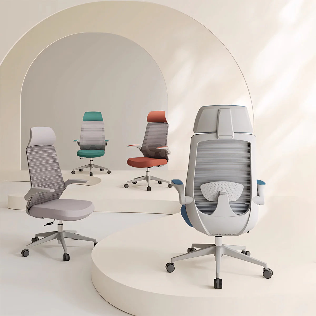 s curve ergonomic office chair black mesh work chair kaguyasuBGY 303 main images 2 Image principale du produit