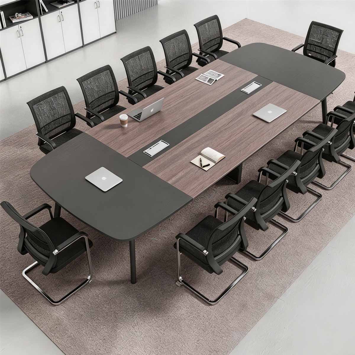 Rectangular Conference Table - 12-Seat Wooden Desk - product image 2 Image principale du produit