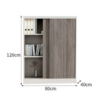 sleek grey bookcase eco friendly shelves with wood kaguyasuCWG m 034 detailed images 1
