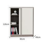 sleek grey bookcase eco friendly shelves with wood kaguyasuCWG m 034 detailed images 3