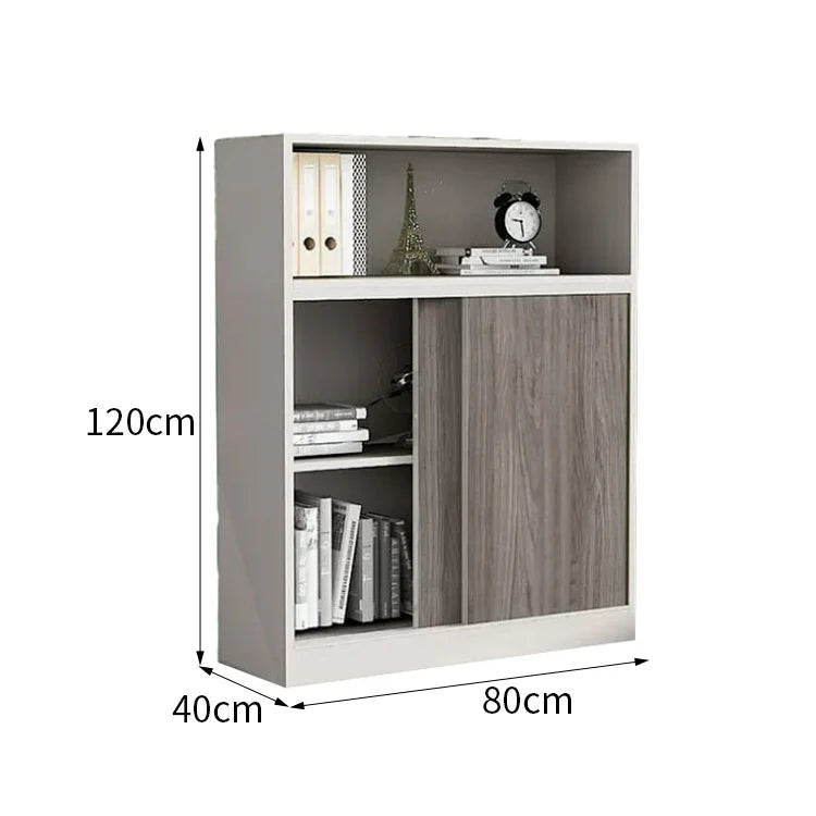 sleek grey bookcase eco friendly shelves with wood kaguyasuCWG m 034 detailed images 5