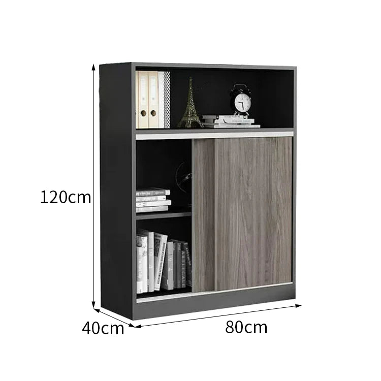 sleek grey bookcase eco friendly shelves with wood kaguyasuCWG m 034 detailed images 6