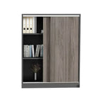 sleek grey bookcase eco friendly shelves with wood kaguyasuCWG m 034 main images 1