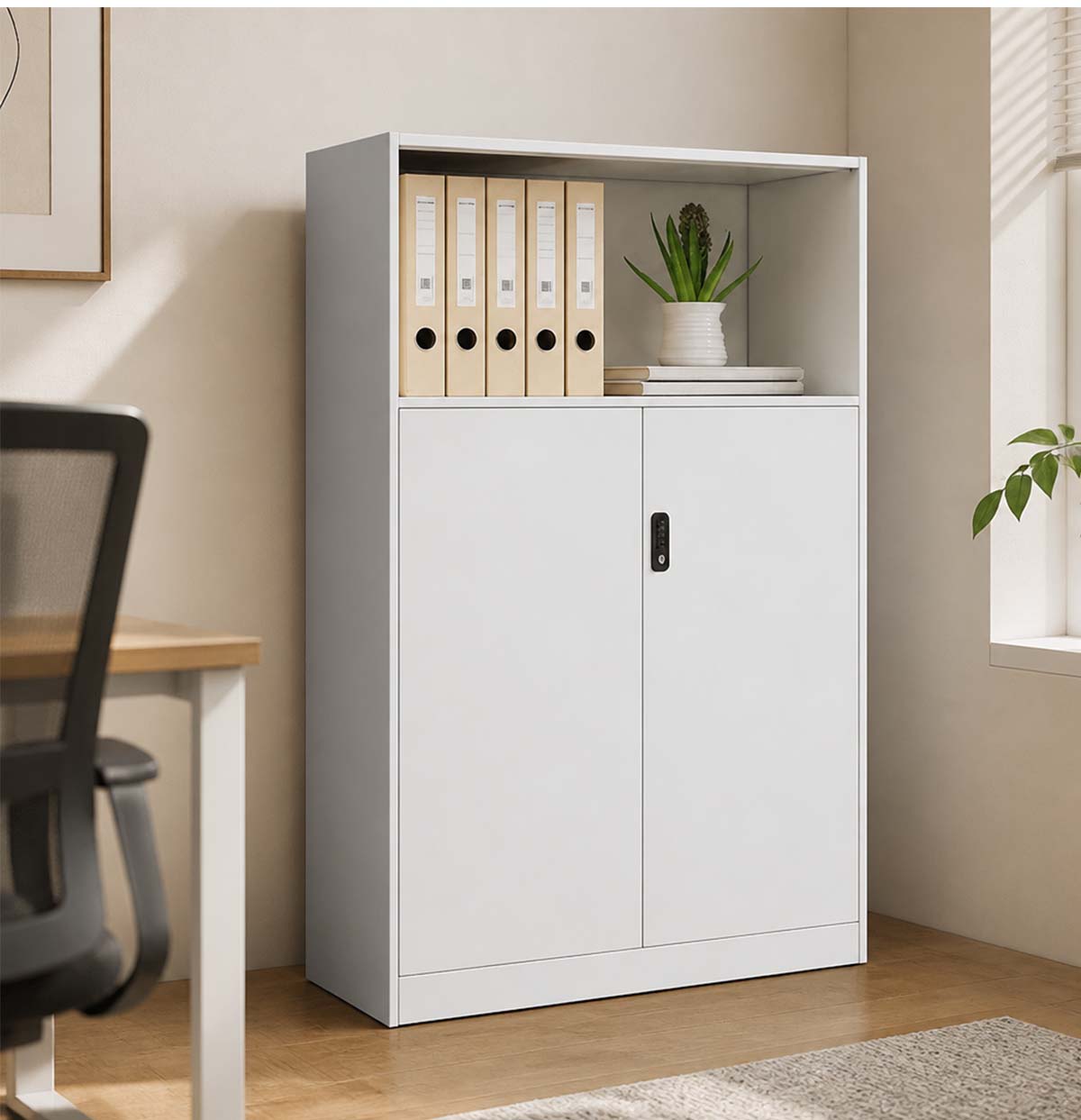 sleek grey bookcase eco friendly shelves with wood kaguyasuCWG m 034 main images 2 Image principale du produit