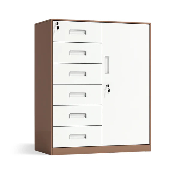 Sleek Steel Drawer Pedestal | Cube With Storage & Bookcase | Kaguyasu Image secondaire du produit