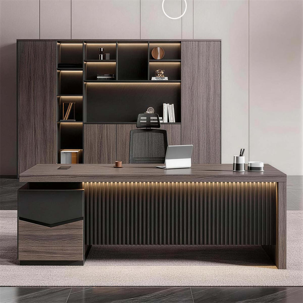 Walnut Desk - Executive Desk with Credenza - product image 3