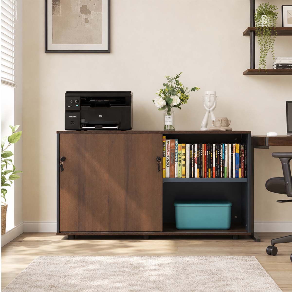 versatile bookshelf elegant sideboard cabinet in wood kaguyasuCWG 065 main images 1 Image principale du produit